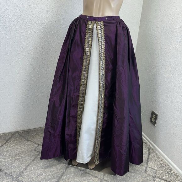 Renaissance Fair Princess Skirt Theatrical Costume Purple Taffeta Handmade M - Picture 1 of 16
